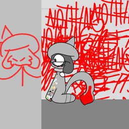 anthro collar eyewear female glasses ink messy_background simple_background solo vent_art wall_painting wearing_glasses arte_misee nintendo pokemon missy_(arte_misee) generation_2_pokemon pokemon_(species) smeargle 1:1
