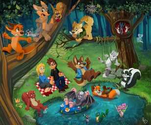 anthro bared_teeth bedding black_body black_clothing black_fur black_shirt black_t-shirt black_topwear black_wings blanket blonde_hair blue_bottomwear blue_clothing blue_eyes blue_pants blue_shirt blue_topwear bottomwear brown_hair closed_smile clothed clothing entangled female female_human fight flower foot_in_water fur grass grey_body grey_bottomwear grey_clothing grey_fur grey_pants grin group hair holding_object holding_tool holding_wrench jumping logo male male_anthro male_human membrane_(anatomy) membranous_wings mouth_closed nude open_clothing open_mouth open_smile open_topwear orange_body orange_fur outside pants plant pond pool_toy purple_eyes red_eyes rock shirt short_hair sitting smile standing swimming t-shirt tan_body tan_fur tools topwear tree white_body white_fur wings wrench young young_anthro young_male pandapaco canid canine domestic_cat felid feline felis ghost human kangaroo macropod mammal marsupial mephitid procyonid raccoon reptile rodent scalie sciurid skunk snake spirit tree_squirrel artist_logo hi_res signature