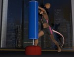 anthro athletic_wear black_hair female hair inside solo workout_equipment anthro_(artist) mammal mouse murid murine rodent 3d_(artwork) digital_media_(artwork)