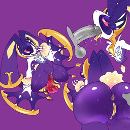 anthro anthro_penetrated anus big_ears bodily_fluids butt clitoris crouching_over_dildo cum cum_from_ass cum_in_ass cum_inside dildo dildo_in_vagina dildo_insertion disembodied_penis drooling duo fellatio female female_anthro female_focus female_penetrated fur fur_markings genital_fluids genitals grey_penis hand_on_face hand_on_ground looking_back looking_down looking_down_at_self looking_up male male/female markings oral penetration penile penis pink_sclera purple_background saliva saliva_on_penis saliva_string scut_tail sex sex_toy sex_toy_in_vagina sex_toy_insertion short_tail simple_background solo_focus spread_butt spread_legs spreading tail tongue vaginal vaginal_penetration vulva yellow_tongue yellow_vulva snazzle_snapp nintendo pokemon generation_4_pokemon generation_7_pokemon hybrid legendary_pokemon lopunny lunala pokemon_(species) 1:1 hi_res