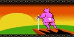 ambiguous_gender anthro biped bottomwear butt clothed clothing female hand_on_sword holding_melee_weapon holding_object holding_sword holding_weapon horizon landscape loincloth looking_away melee_weapon orange_sky overweight overweight_anthro overweight_female pink_body pointy_ears scales shadow sky slightly_chubby solo sun sunset sword sword_in_ground thick_thighs topless ventral_scales weapon yellow_sky bucklerparry ambiguous_species mammal 2:1 digital_media_(artwork) hi_res pixel_(artwork)