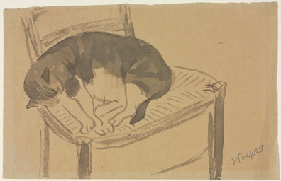 ambiguous_feral ambiguous_gender chair digitigrade feral furniture lying on_chair on_side paws quadruped resting simple_background sleeping solo tail jane_poupelet public_domain domestic_cat felid feline felis mammal 20th_century absurd_res ancient_art hi_res huge_filesize painting_(artwork) signature traditional_media_(artwork) traditional_painting_(artwork)