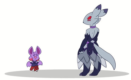ambiguous_gender anthro biped black_claws black_clothing claws clothing dancing dark_body dark_fur duo eyes_closed fur grey_body grey_fur grey_tail hair heart_nose heart_symbol looking_at_another membrane_(anatomy) membranous_wings multicolored_body multicolored_fur multicolored_hair purple_clothing purple_ears purple_hair purple_wings red_clothing red_eyes red_hair size_difference tail tripping two_tone_body two_tone_fur two_tone_hair white_clothing winged_arms wings motherlatias bandai_namco cat_breakdancing_meme digimon heather_(motherlatias) bat canid digimon_(species) mammal renamon 2022 animated meme short_playtime sound video