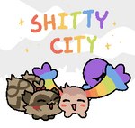 ambiguous_gender brown_body brown_fur duo feral fur glamfur multicolored_ears multicolored_tail profanity rainbow_tail sparklefur tail text unusual_anatomy unusual_ears unusual_tail conditional_dnp labbit_(artist) l33t_(labbit) trailmix_(not_a_furfag) labbit mammal procyonid raccoon aliasing digital_media_(artwork) english_text low_res oekaki