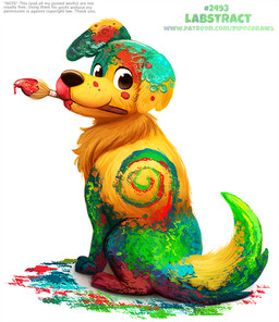 ambiguous_gender brown_body brown_eyes brown_fur brush feral fur humor looking_at_viewer looking_back looking_back_at_viewer paint paintbrush pun simple_background smile solo visual_pun white_background yellow_body yellow_fur piper_thibodeau bird_dog canid canine canis domestic_dog hunting_dog labrador mammal retriever 2019 digital_media_(artwork) digital_painting_(artwork) painting_(artwork)
