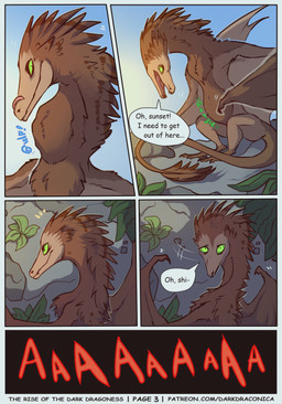 5_panel_comic aaaaa abdominal_bulge ambiguous_gender belly bodily_noises brown_body brown_fur claws dialogue digestion_noises feral fur green_eyes interrupted_speech licking licking_lips licking_own_lips light looking_back motion_lines neck_bulge oral_vore page_number plant rumbling_stomach screaming shadow soft_vore solo sound_effects speech_bubble sun sunset tail text tongue tongue_out vore wings darkdraconica european_mythology mythology patreon dragon mythological_creature mythological_scalie scalie western_dragon wyvern 2022 absurd_res artist_name comic digital_drawing_(artwork) digital_media_(artwork) english_text hi_res lighting multiple_scenes shaded url