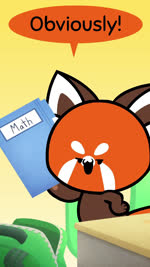 anthro backpack brown_arms brown_body brown_ears feral fist green_backpack inner_ear_fluff male markings notebook orange_head solo speech_bubble tail tail_markings text tuft kyrakupetsky chikn_nuggit sody_pop_(chikn_nuggit) ailurid mammal red_panda 2d_animation 9:16 animated english_text hi_res official_art short_playtime sound voice_acted webm