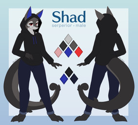 anthro biped clothed clothed_anthro clothed_male clothing color_swatch front_view fully_clothed fully_clothed_anthro fully_clothed_male hoodie male male_anthro pose rear_view solo standing text topwear wide_stance alphadesu nintendo pokemon shad_(shad) generation_5_pokemon pokemon_(species) serperior absurd_res character_name digital_drawing_(artwork) digital_media_(artwork) english_text flat_colors full-length_portrait hi_res model_sheet portrait