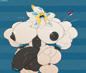 anthro anthrofied balls big_balls big_muscles big_nipples big_penis foreskin genitals huge_balls huge_muscles huge_penis humanoid_genitalia humanoid_penis hyper hyper_balls hyper_genitalia hyper_muscles hyper_penis male master_ball muscular muscular_male nipples penis pokeball pokemorph solo unretracted_foreskin vein veiny_penis 69yano69 nintendo pokemon generation_7_pokemon legendary_pokemon pokemon_(species) solgaleo hi_res