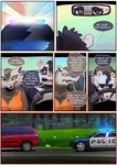 american_opossum anthro black_body brown_body brown_eyes car comic dialogue driving duo english_text female grimart inside_car looking_at_another male mammal marsupial mirror open_mouth text vehicle white_body