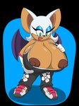 anthro areola big_breasts breasts cleavage clothed clothing female huge_breasts hyper hyper_breasts nipples shirt short_stack solo tank_top topwear wardrobe_malfunction wings rougethedaisy sega sonic_riders sonic_the_hedgehog_(series) rouge_the_bat bat mammal absurd_res alpha_channel hi_res