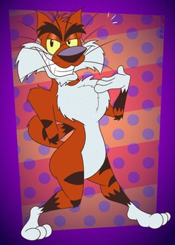 3_toes 4_fingers anthro arm_tuft belly big_butt biped black_eyebrows black_nose black_stripes butt casual_nudity cheek_tuft chest_tuft chin_tuft clenched_teeth curvy_figure dotted_background elbow_tuft eyebrows facial_tuft fangs feet fingers fluffy fluffy_chest fur glance gloves_(marking) grin grinning_at_viewer half-closed_eyes hand_behind_back head_tuft humanoid_hands humanoid_heel leg_markings lines_drawn looking_at_viewer male markings multicolored_body multicolored_fur narrowed_eyes nude open_mouth open_smile orange_body orange_fur pattern_background paws pecs plantigrade polka_dots pose puffed_out_chest raised_heel scut_tail short_tail shoulder_tuft simple_background small_tail small_waist smile smiling_at_viewer smirk smirking_at_viewer smug smug_expression smug_eyes smug_face smug_grin socks_(marking) solo standing standing_on_toes striped_body striped_fur striped_markings striped_tail stripes tail tail_markings teeth thick_eyebrows tiptoes toes toony tuft two_tone_body two_tone_fur wasp_waist whiskers white_belly white_body white_chest white_feet white_fur white_hands wide_hips yellow_sclera gavanzude adventures_from_the_book_of_virtues pbs socrates_the_bobcat bobcat felid feline lynx mammal 2025 alternate_version_at_paywall colored digital_drawing_(artwork) digital_media_(artwork) flat_colors hi_res pinup signature