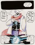 aftertale animated_skeleton blood bodily_fluids bone clothed clothing comic dialogue english_text loverofpiggies male not_furry sans_(undertale) skeleton soul teeth text undead undertale undertale_(series)