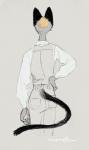 anthro blonde_hair butt clothed clothing fur grey_body grey_fur hair male simple_background solo standing mucknagabe animal_crossing nintendo raymond_(animal_crossing) domestic_cat felid feline felis mammal hi_res signature