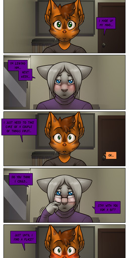 anthro dialogue duo female male male/female text james_howard patreon agatha_(james_howard) alphonse_(james_howard) cougar domestic_cat felid feline felis mammal absurd_res comic english_text hi_res url