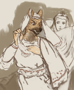 angry anthro clothed clothed_anthro clothed_male clothing ears_up eyebrows female fur group looking_at_another looking_down male teeth teeth_showing trio reynard_goodfellow human hyena mammal