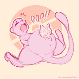 ambiguous_gender amniotic_fluid belly big_belly birth bodily_fluids drooling duo feral genital_fluids live_birth navel_birth navel_fetish neonate pregnant pregnant_feral raised_tail saliva spread_legs spreading tail tears young wildegems nintendo pokemon felid generation_1_pokemon legendary_pokemon mammal mew_(pokemon) mewtwo pokemon_(species) 1:1 2024 digital_media_(artwork) hi_res