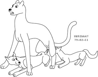 animal_genitalia castration cock_and_ball_torture erection female feral genital_mutilation genital_torture genitals group imminent_rape imminent_sex male male/female male/male mutilation nude nude_male open_mouth penis sheath shocked simple_background size_difference smile tail trio white_background urbanhermit canid canine felid feline mammal 1979 20th_century ancient_art black_and_white dated low_res monochrome