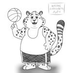 anthro basketball basketball_uniform benjamin_clawhauser cheetah clothing disney exercise felid feline happy hatakeclarissarts hi_res inktober_2024 male mammal solo sportswear uniform zootopia