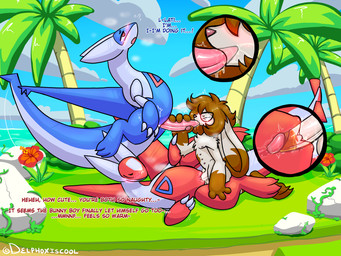 3_fingers 4_fingers 8_nipples anthro assisted_handjob belly_nipples blue_body blue_sky blush bodily_fluids brown_body brown_fur brown_hair claws cloud dialogue eyes_closed eyewear eyewear_only fellatio fellatio_while_penetrating female fingers flame_markings floating floppy_ears flower from_front_position fur genital_fluids genitals glasses glasses_only group guided_handjob hair handjob hibiscus holding_another's_arm holding_another's_penis holding_penis humanoid_genitalia humanoid_penis humanoid_vulva island kneeling kneeling_sex leaking_urine lop_ears lying male male/female male/male markings missionary_position multi_nipple nipples nude on_back open_mouth oral oral_while_penetrating palm_tree pawpads peeing peeing_in_mouth peeing_in_vagina peeing_inside penetration penile penis plant red_body red_eyes rock sea sex shrub sky tapering_penis text tree trio twitching urine urine_in_mouth urine_in_vagina vaginal vaginal_penetration vines vulva water watersports wearing_glasses white_body white_fur conditional_dnp delphoxiscool nintendo pokemon pokemon_mystery_dungeon spike_chunsoft robin_(robinstic) generation_3_pokemon lagomorph latias latios legendary_pokemon leporid mammal pokemon_(species) rabbit 2026 4:3 english_text full-length_portrait hi_res portrait brother_(lore) indirect_incest_(lore) sibling_(lore) sister_(lore)