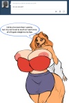 2:3 amanda_(simonaquarius) anthro areola big_areola big_breasts bra breasts canid canine clothing curvy_figure english_text erect_nipples female fox hair huge_breasts hybrid lagomorph leporid long_hair mammal nipples orange_hair purple_eyes rabbit simonaquarius solo text underwear undressing voluptuous