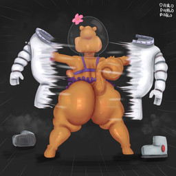 anthro big_butt bikini butt clothing female flower footless footwear huge_butt huge_hips long_tail musk overweight overweight_anthro overweight_female plant rear_view shoes solo swimwear tail thick_thighs torn_clothing two-piece_swimsuit wide_hips diablodiablodiablo nickelodeon spongebob_squarepants sandy_cheeks mammal rodent sciurid tree_squirrel 1:1 absurd_res hi_res
