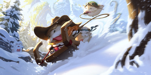ambiguous_gender anthro armor clothing cowboy_hat day eyewear forest fur goggles group hat headgear headwear helmet holding_object holding_whip horn outside pawpads plant sled smile snow surprised tongue tongue_out tree whip white_body white_fur dao_trong_le league_of_legends legends_of_runeterra riot_games tencent poro 2:1 digital_media_(artwork) hi_res official_art