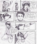 ambiguous_gender canid canine canis comic coop_(wrng) dialogue english_text feral graphite_(artwork) greyscale group human male mammal monochrome natsume_(wrng) natsumewolf oz_(wrng) pencil_(artwork) rikku text traditional_media_(artwork) wolf wolf's_rain wolf's_rain_next_generation