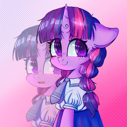 accessory anthro blush clothing female hair horn necktie ponytail school_uniform smile solo uniform sharkbarkbark friendship_is_magic hasbro my_little_pony mythology twilight_sparkle_(mlp) equid equine mammal mythological_creature mythological_equine unicorn absurd_res hi_res