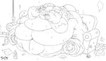 anthro bag belly beverage big_belly big_breasts bodily_fluids bottomless bowl breasts buckteeth chopsticks clothed clothing container deep_navel detailed_background eating excessive_sweat eyewear fat_rolls featureless_breasts female food furniture glasses holding_bowl holding_chopsticks holding_container holding_object huge_belly huge_breasts huge_hips huge_thighs hyper hyper_belly hyper_breasts hyper_hips hyper_thighs immobile inside looking_down morbidly_obese morbidly_obese_anthro morbidly_obese_female mostly_nude navel non-mammal_breasts noodles obese obese_anthro obese_female overeating overweight overweight_anthro overweight_female paper ramen sagging_breasts sitting slob soda sofa solo sweat tail teeth thick_tail thick_thighs topwear torn_clothing torn_topwear trash weight_gain what what_has_science_done wide_hips worried starfig undertale undertale_(series) alphys reptile scalie switch_(disambiguation) hi_res monochrome