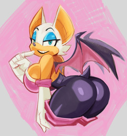 anthro bat_wings bent_over big_breasts big_butt blue_eyeshadow breasts butt clothed clothed_anthro clothed_female clothing eyebrows eyeshadow female female_anthro gloves hair handwear makeup membrane_(anatomy) membranous_wings pink_clothing rear_view smile solo tail tan_body tan_inner_ear tan_skin white_clothing white_gloves white_hair white_handwear white_sclera wings boxx_wrench sega sonic_the_hedgehog_(series) rouge_the_bat bat mammal 2025 absurd_res digital_media_(artwork) english_description hi_res portrait three-quarter_portrait