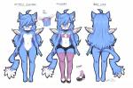 anthro blue_body blue_fur blush clothed clothing female fur hair long_hair looking_at_viewer nude skill skimpy solo thick_thighs white_body white_fur wings yellow_eyes shade_the_wolf soina canid canine canis mammal wolf hi_res