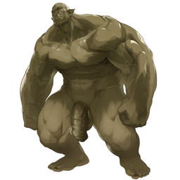 anthro balls fangs genitals green_body green_skin humanoid_genitalia humanoid_penis humanoid_pointy_ears male muscular muscular_humanoid muscular_male nipples penis pointy_ears solo teeth vein veiny_muscles veiny_penis dizdoodz humanoid orc 1:1 hi_res