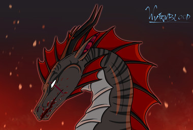 blood blood_in_mouth bodily_fluids feral fin male scar solo white_eyes wyirmblood mythology sikav_farkas dragon mythological_creature mythological_scalie scalie cel_shading headshot_portrait portrait shaded