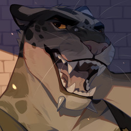 anthro black_clothing black_topwear brick_wall clothed clothing facial_piercing fangs front_view fur grey_body grey_fur lip_piercing looking_at_viewer male open_mouth orange_eyes piercing snakebite_piercing solo teeth topwear wall_(structure) whiskers corzh77 felid mammal pantherine 1:1 bust_portrait hi_res portrait