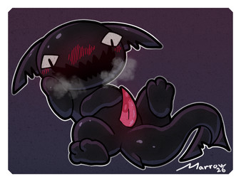 black_body black_scales black_tail blush blush_lines feral fin male notched_ear open_mouth quadruped scales shark_tail solo tail marrowkopticon mewgenics sharky_(mewgenics) aquatic fish monster shark hi_res