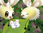 ambiguous_gender antennae_(anatomy) duo egg feral fur fur_tuft heart_symbol tuft wings yellow_body yellow_fur conditional_dnp wolftacos nintendo pokemon arthropod cutiefly generation_7_pokemon insect pokemon_(species) absurd_res digital_media_(artwork) hi_res