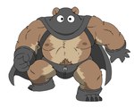 anthro armpit_hair body_hair brown_body brown_fur bulge clothing fur happy_trail hood kemono male moobs musclegut muscular nipples pubes simple_background slightly_chubby solo underwear white_background gayousi7 dragon_quest square_enix bear mammal robbin'_'ood 2024 hi_res