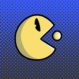 ambiguous_gender dotted_background not_furry open_mouth pattern_background simple_background solo yellow_body pembrokewkorgi bandai_namco pac-man_(series) pac-man sphere_creature 1:1 absurd_res digital_media_(artwork) hi_res shaded