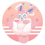 anthro anus blue_sclera blush bow_ribbon cute_fangs deep_navel fangs female fur genitals heart_symbol looking_away multicolored_body navel open_mouth pawpads pink_body pink_fur pink_tail pokemorph presenting pussy ribbons slightly_chubby slightly_chubby_anthro slightly_chubby_female solo spread_legs spreading tail teeth thick_thighs two_tone_body white_body white_fur wide_hips mc233tkx nintendo pokemon eeveelution generation_6_pokemon pokemon_(species) sylveon 1:1 absurd_res hi_res