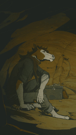 anthro cave hooves male mountain outside smoking_pipe solo zanity broderick_longshanks arachnid arthropod equid equine horse mammal mygalomorph spider tarantula animated short_playtime