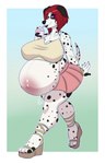 anthro belly_blush blush body_blush clothing female footwear hair hyper hyper_pregnancy platform_footwear platform_shoes pregnant pregnant_anthro shoes solo lavenderpandy sammie_(spyingredfox) canid canine canis dalmatian domestic_dog mammal hi_res