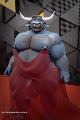 5_fingers alternative_fashion animal_genitalia animal_penis anthro barazoku barbell_piercing barely_visible_genitalia barely_visible_penis beard big_nipples blue_body blue_lips blue_nipples blue_penis body_hair brown_eyes chest_hair clothed clothing crossdressing detailed_background dress equine_genitalia equine_penis facial_hair facial_piercing fingers genitals half-erect horn linked_nipples linked_piercing lips male mottled mottled_genitalia mottled_penis nipple_barbell nipple_piercing nipple_ring_dress nipples no_underwear nose_piercing nose_ring pecs penis piercing red_clothing red_dress ring_piercing solo text translucent translucent_clothing 13254 codans_(modeler) nipple_piercing_dress odis_(codans) bovid bovine cattle mammal 2:3 3d_(artwork) absurd_res digital_media_(artwork) english_text full-length_portrait hi_res portrait url watermark