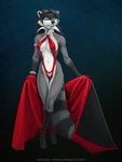 anthro black_hair black_nose blue_eyes breasts cape clothing female hair solo shinigamigirl sila_dione vampirella_(character) mammal procyonid raccoon 3:4 digital_media_(artwork)