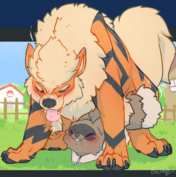 all_fours ambiguous_gender black_stripes brown_body brown_fur doggystyle duo eyes_closed feral feral_on_feral from_behind_position fur interspecies looking_pleasured male male/ambiguous multicolored_body multicolored_fur orange_body orange_fur outside sex size_difference stripes tan_body tan_fur tongue tongue_out dirtycoon nintendo pokemon arcanine canid canine generation_1_pokemon generation_3_pokemon mammal pokemon_(species) zigzagoon alpha_channel signature