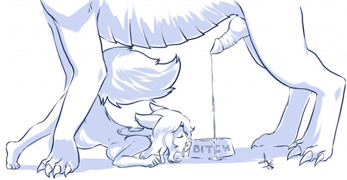 all_fours animal_genitalia animal_penis anthro bdsm bodily_fluids bowl claws container cum cum_in_bowl cum_in_container cum_in_mouth cum_inside cum_on_face digitigrade drinking drinking_cum duo erection eyes_closed female feral food genital_fluids genitals hair leaking_cum male messy nude penis pet_bowl petplay pregnant roleplay simple_background slave tail toe_claws white_background aogami mythology liquorice_black telroth canid canine canis domestic_dog dragon mammal mythological_creature mythological_scalie scalie 2013