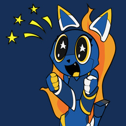 female fire flaming_tail mascot simple_background solo star tail tongue transparent_background user_avatar yellow_eyes shatterstone e621 esix humanoid 1:1 alpha_channel icon