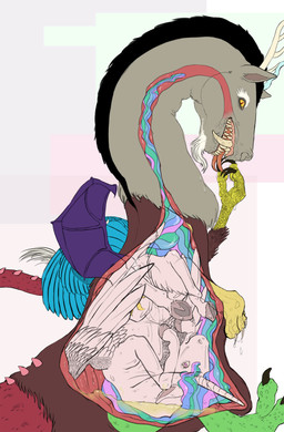 antlers black_mane bodily_fluids brown_body brown_fur claws duo feathered_wings feathers feet female feral finger_fetish finger_lick finger_play fingers forked_tongue fur green_body green_scales grey_body grey_fur hair hooves horn imminent_digestion inside_stomach licking long_hair male mane membrane_(anatomy) membranous_wings paws red_body red_scales scales sharp_teeth simple_background size_difference stomach_acid talons tears teeth toes tongue vore white_body white_fur wings x-ray_view yellow_body yellow_eyes yellow_fur discordantlyvore friendship_is_magic hasbro my_little_pony mythology discord_(mlp) princess_celestia_(mlp) chimera draconequus equid equine mammal mythological_creature mythological_equine winged_unicorn 2015 absurd_res hi_res