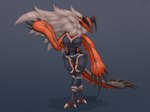 anthro anthrofied armor breasts claws clothed clothing female fur horn pokemorph solo tail testowepiwko nintendo pokemon talia_(testowepiwko) generation_6_pokemon legendary_pokemon pokemon_(species) yveltal absurd_res hi_res