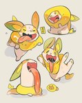 ambiguous_gender bodily_fluids feral long_tongue multiple_poses pose saliva solo tongue toony_expression k_szk nintendo pokemon generation_8_pokemon pokemon_(species) yamper hi_res